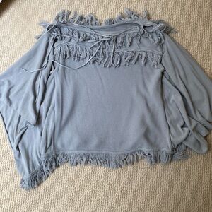 Filomena Fernandez Gray Knit Sweater Poncho